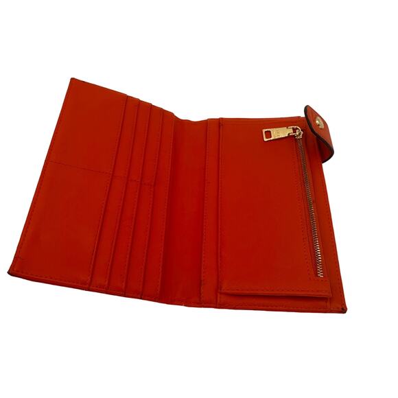 Steve Madden Logo Orange Bifold Leather Wallet - Picture 4 of 9